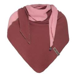 Knit Factory - Fay Dreieckstuch - Fein Gewebte Damen Schal - Für Frühling und Sommer - Hochwertige Qualität - 100% Bio-Baumwolle - Stone Red/Rosa von KNIT FACTORY