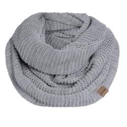 Knit Factory - Jamie Loop Schal - Gestrickter Schlauchschal - Herbst & Winter Essentials - Zeitloses Mode-Accessoire - Für Damen und Herren - Strickschal mit Wolle - Hochwertige Qualität - Grau von KNIT FACTORY