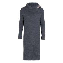 Knit Factory - Jamie Strickkleid - Locker - Kleid - Kleid damen - Herbst & Winter Essentials - Zeitloses Mode-Accessoire - Sitzendes - Mit Lange Ärmel - Reicht bis zum Knie - Anthrazit von KNIT FACTORY