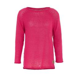 Knit Factory - Jasmin Damen Strickpullover - Herbst und Winter Pulli - Pullover mit Rundhalsausschnit und lange Ärmeln - Oberteile aus 80% Recycelte Baumwolle - Fuchsia - 40/42 von KNIT FACTORY