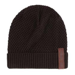 Knit Factory - Jazz Mütze - Strickmütze für Damen und Herren - Beanie - Herbst & Winter Essentials - Zeitloses Mode-Accessoire - Wintermütze mit Wolle - Hochwertige Qualität - Dunkelbraun von KNIT FACTORY