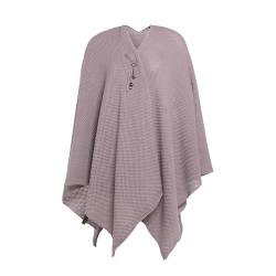 Knit Factory - Jazz Poncho - Elegant Gestrickter Damen Cape - Wickelschal mit Wolle - Hochwertige Qualität - Mauve von KNIT FACTORY