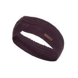 Knit Factory - Joy Stirnband - Gestricktes Damen Haarband - Ohrenwärmer mit Wolle - Hochwertige Qualität - Aubergine von KNIT FACTORY
