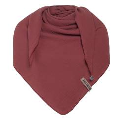 Knit Factory - Liv Dreieckstuch - Tuch Schal für Damen - Weiches Musselintuch - Für Frühling und Sommer - 100% Bio-Baumwolle - Stone Red von KNIT FACTORY