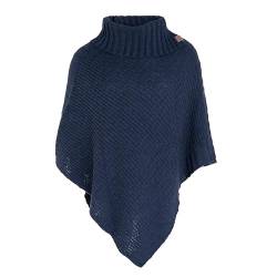 KNIT FACTORY - Nicky Gestrickter Poncho - Damen Strickponcho mit Kragen - Mit Wolle - Hochwertige Qualität - Jeans von KNIT FACTORY