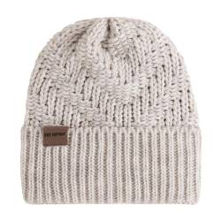 Knit Factory - Sally Mütze - Strickmütze für Damen und Herren - Beanie - Wintermütze mit Wolle - Robusten Look - Hochwertige Qualität - Beige von KNIT FACTORY