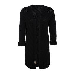 Knit Factory - Sally Strickjacke - Mittellange Damen Strickjacken - Cardigan mit Wolle - Grobstrickjacke - Strickweste für den Herbst und Winter - Hochwertige Qualität - Schwarz - 40/42 von KNIT FACTORY