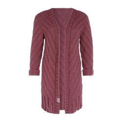 Knit Factory - Sally Strickjacke - Mittellange Damen Strickjacken - Cardigan mit Wolle - Grobstrickjacke - Strickweste für den Herbst und Winter - Hochwertige Qualität - Stone Red - 40/42 von KNIT FACTORY