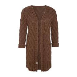 Knit Factory - Sally Strickjacke - Mittellange Damen Strickjacken - Cardigan mit Wolle - Grobstrickjacke - Strickweste für den Herbst und Winter - Hochwertige Qualität - Tobacco - 36/38 von KNIT FACTORY