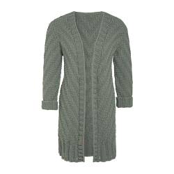 Knit Factory - Sally Strickjacke - Mittellange Damen Strickjacken - Cardigan mit Wolle - Grobstrickjacke - Strickweste für den Herbst und Winter - Hochwertige Qualität - Urban Green - 40/42 von KNIT FACTORY