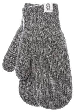 KNITAS Doppellagen Strickhandschuhe aus Wolle für Baby Kleinkind I Winter Warme Gestrickte Handschuhe für Jungen und Mädchen 0,5-2 Jahre I Bequeme Weiche Fäustlinge in der Farbe Grau - Größe 4 von KNITAS