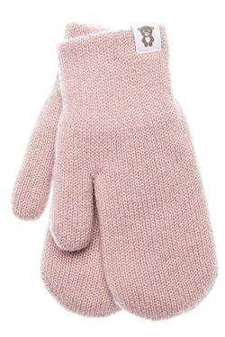 KNITAS Doppellagen Strickhandschuhe aus Wolle für Baby Kleinkind I Winter Warme Gestrickte Handschuhe für Jungen und Mädchen 0,5-2 Jahre I Bequeme Weiche Fäustlinge in der Farbe Light Pink - Größe 4 von KNITAS