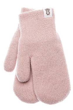 KNITAS Doppellagen Strickhandschuhe aus Wolle für Baby Kleinkind I Winter Warme Gestrickte Handschuhe für Jungen und Mädchen 5-7 Jahre I Bequeme Weiche Fäustlinge in der Farbe Light Pink - Größe 6 von KNITAS