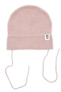 KNITAS Einlagig Gestrickte Babymütze aus Merino und Kaschmirwolle für Baby Kleinkind I Superweiche und warme Mütze für Neugeborene 0-6 Monate I Babies Wintermütze in der Farbe Rosa von KNITAS