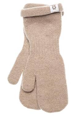 KNITAS Einlagige Strickhandschuhe aus Wolle für Baby Kleinkind Kinder I Winter Warme Gestrickte Handschuhe für Jungen und Mädchen 0,5-2 Jahre I Bequeme Weiche Fäustlinge in der Farbe Beige - Größe 3-4 von KNITAS