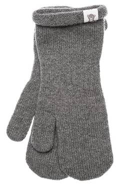 KNITAS Einlagige Strickhandschuhe aus Wolle für Baby Kleinkind Kinder I Winter Warme Gestrickte Handschuhe für Jungen und Mädchen 3-4 Jahre I Bequeme Weiche Fäustlinge in der Farbe Grau - Größe 4-5 von KNITAS