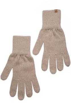 KNITAS Gestrickte Fingerhandschuhe aus Merino Wolle für Damen Herren Jugend I Warme Winterhandschuhe I Bequeme Weiche Unisex Handschuhe in der Farbe Beige - Größe 10 von KNITAS