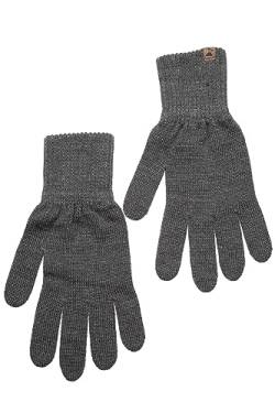 KNITAS Gestrickte Fingerhandschuhe aus Merino Wolle für Damen Herren Jugend I Warme Winterhandschuhe I Bequeme Weiche Unisex Handschuhe in der Farbe Grau - Größe 8 von KNITAS