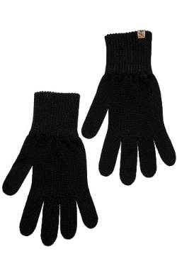KNITAS Gestrickte Fingerhandschuhe aus Merino Wolle für Damen Herren Jugend I Warme Winterhandschuhe I Bequeme Weiche Unisex Handschuhe in der Farbe Schwarz - Größe 10 von KNITAS