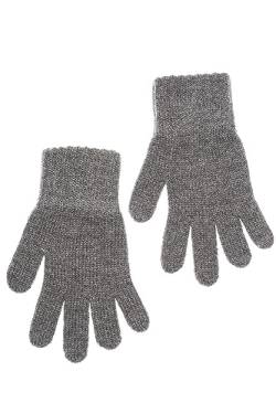 KNITAS Gestrickte Fingerhandschuhe aus Wolle für Baby Kinder I Warme Doppellagen Winterhandschuhe für Jungen und Mädchen 1-2 Jahre I Bequeme Weiche Handschuhe in der Farbe Grau - Größe 4 von KNITAS