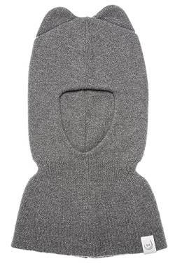 KNITAS Schlupfmütze Schalmützen aus Wolle für Baby Kinder I Winter Warme Gestrickte Sturmhaube Balaclava für Jungen und Mädchen 3-12 Monate I Doppellagiger Mütze in der Farbe Grau - Größe 40-44cm von KNITAS