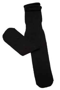 KNITAS Stricksocken aus Merinowolle I Warme Wollsocken für Damen Herren Jugend I Socken ohne Feste Fersein, für Schlafen - in der Farbe Schwarz - Größe 39-42cm von KNITAS