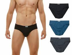 KNITLORD Herren Unterhosen Slip aus Bambus Atmungsaktiv Weich Herren-Slips Mehrfarbig 3er Pack (S) von KNITLORD