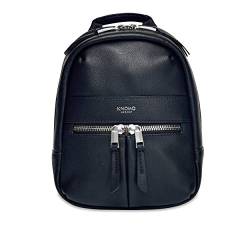 Knomo Mini Leder Crossbody Tasche, Kleine Reißverschluss Geldbörse Rucksack, Seitentasche für Frauen, Marineblau, Kompakt von KNOMO