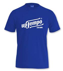 Gabber T-Shirt Uptempo 220 BPM (L, Blau) von KNOW-MORE-STYLEZ