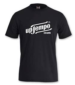Gabber T-Shirt Uptempo 220 BPM (M, Schwarz) von KNOW-MORE-STYLEZ