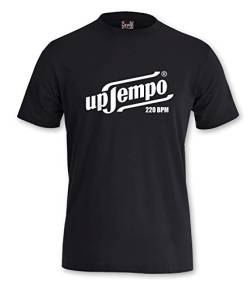 Gabber T-Shirt Uptempo 220 BPM für Männer (L, Schwarz) von KNOW-MORE-STYLEZ