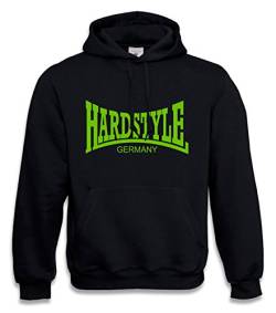 Hooded Hardstyle Germany Hardcore Gabber Sweatshirt Kapuzenpulli Pulli Hoodie (3XL, Schwarz/Neongrün) von KNOW-MORE-STYLEZ