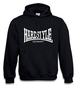 Hooded Hardstyle Germany Hardcore Gabber Sweatshirt Kapuzenpulli Pulli Hoodie (XS, Schwarz/Weiss) von KNOW-MORE-STYLEZ