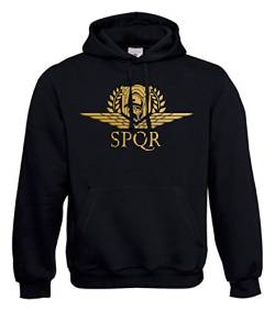 KNOW-MORE-STYLEZ Hooded Sweatshirt Hardcore SPQR Kapuzenpulli Pulli Hoodie Rom Gladiator Legion Legionär Römer Rome Römisches Reich Antikes (3XL) von KNOW-MORE-STYLEZ