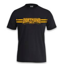 Shirt Dortmund 0231 Stripes (DE/NL/SE/PL, Alphanumerisch, L, Regular, Regular, Schwarz) von KNOW-MORE-STYLEZ