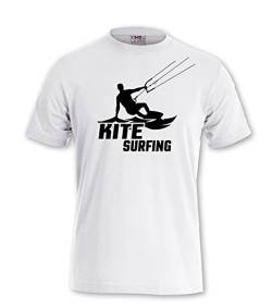 T-Shirt Kite Kite Surfing Shirt Kiten Kitesurfen Surfen Surfing Water Sport (L, Weiss) von KNOW-MORE-STYLEZ