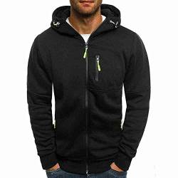 KOAUWIOA Herren Hoodie Sweatshirt Herbst und Winter Fleece Kapuzenjacke Mantel Winter Warm Pullover 4XL von KOAUWIOA