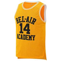 KOBEJERSEY 14 The of Bel Air Academy Basketballtrikot S-XXXL, gelb, XL von KOBEJERSEY