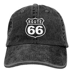 KOBG Route 66 Vacation Highway Road Sign Washed Retro Verstellbare Denim Hüte Trucker Hüte für Damen und Herren von KOBG