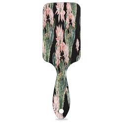 Aquarell Kaktus Muster Paddel Haarbürste für Frauen Haarbürste Weiche Luftkissen Bürste für lockige, dicke, dünne lange Haarpflege von KOBLEN