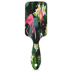 Blume Flamingo Paddel Haarbürste für Frauen Haarbürste Weiche Luftkissenbürste für lockiges dickes dünnes langes Haar Pflege von KOBLEN