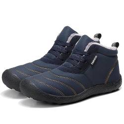 KOBONA Barfußschuhe Winter Herren Damen Winterschuhe Warme Gefüttert Wanderschuhe Wasserdichte kurze Winterstiefel mit Gummisohle von KOBONA