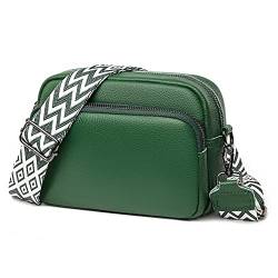 KOBONA Crossbody Bag Damen Leder Breiter Gurt, Moderne Taschen Bauchtasche Handtasche Umhängetasche mit Abnehmbar Schultergurt Verstellbar Mode Gürteltasche Umhängetasche von KOBONA