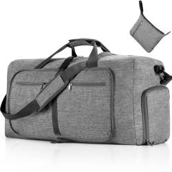 KOCAN Turnbeutel mit Schuhfach, Handgepäck, Reisetasche, Sporttasche, Reisetasche für Damen und Herren, faltbar und erweiterbar,Handgepäck von KOCAN