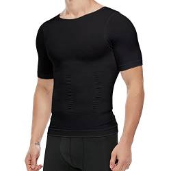 KOCLES Herren Kompressionsshirt Unterhemd Abnehmen Tank Top Workout Weste Bauchmuskeln Slim Body Shaper, Schwarz, XL von KOCLES