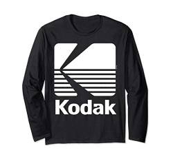 80er Jahre Vintage Kodak Logo - weiß - Langarm Tshirt Langarmshirt von KODAK