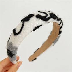 Herbst Winter Retro Wollstirnband Farbabstimmung Haarschmuck Stirnband Haar Frau 1St (Color : White) von KOFORD