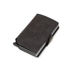KOFORD Leder-Kartenhalter-Geldbörsen for Männer Slim Thin Mini Smart Wallet Male Smart Purses 1Pcs (Color : Gray) von KOFORD