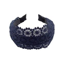 Lace Hair Hoop Wide Edgel Hair With Teeth Fashion Slip Stirnband Haarschmuck for Frauen 1Pcs (Color : Blue) von KOFORD