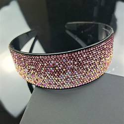 Strass breite Krempe gezahnter Haarband Erwachsene Abdeckung graue Haarschmuck Stirnbänder for Frauen 1St (Color : 4 purple) von KOFORD